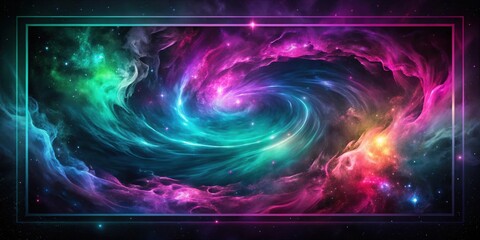 Wall Mural - cosmic nebula swirl a vibrant display of celestial colors and glowing gases