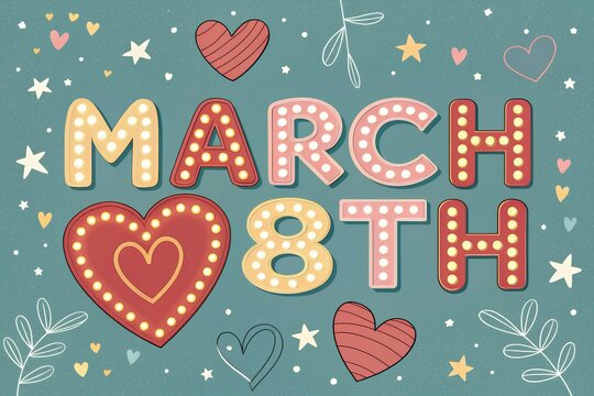 8 March Poster Design for International Women's Day template, advertising, banners, leaflets and flyers Pink Background.