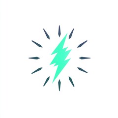 Poster - Lightning bolt graphic design, stylized electric symbol, isolated on white background, for app icon or website