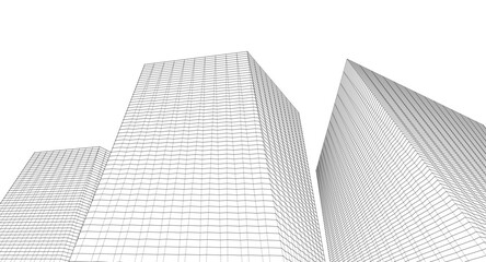 Poster - modern office buildings concept 3d illustration
