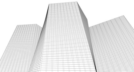 Poster - modern office buildings concept 3d illustration