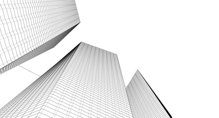 Poster - modern office buildings concept 3d illustration