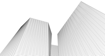 Poster - modern office buildings concept 3d illustration
