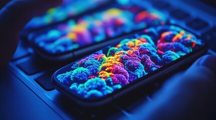Poster - Black cell phone case with ai visual search technology for online retail and e-commerce applications