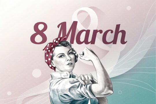 8 March Poster Design for International Women's Day template, advertising, banners, leaflets and flyers Pink Background.