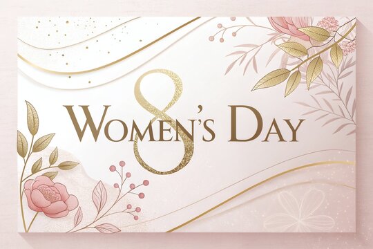 8 March Poster Design for International Women's Day template, advertising, banners, leaflets and flyers Pink Background.