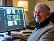 © Diego - Happy senior woman making a video call with family and friends