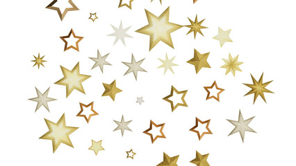 Aufkleber - A collection of golden stars on a black background. The stars are of different sizes and are arranged in a random pattern.