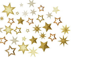 Canvas Print - A collection of golden stars on a black background, creating a sparkling and celebratory atmosphere.