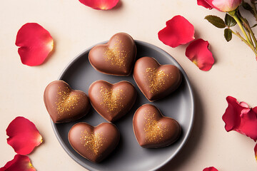 Sticker -  heart-shaped chocolates platter