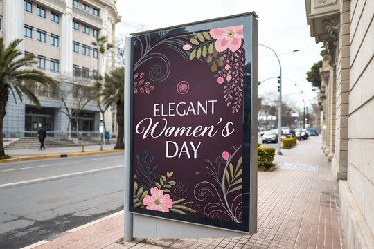 8 March Poster Design for International Women's Day template, advertising, banners, leaflets and flyers Pink Background.