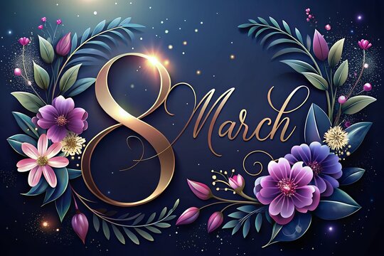 8 March Poster Design for International Women's Day template, advertising, banners, leaflets and flyers Pink Background.