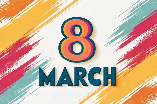 8 March Poster Design for International Women's Day template, advertising, banners, leaflets and flyers Pink Background.