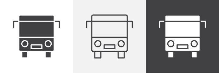 Wall Mural - bus icons graphics pack vectors.