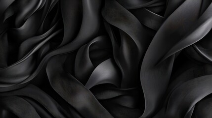 Sculptural dark flow, intricate, fluid obsidian composition detail