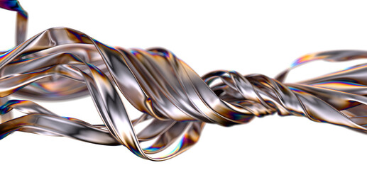 Poster - 3d fluid shapes with holographic effect
