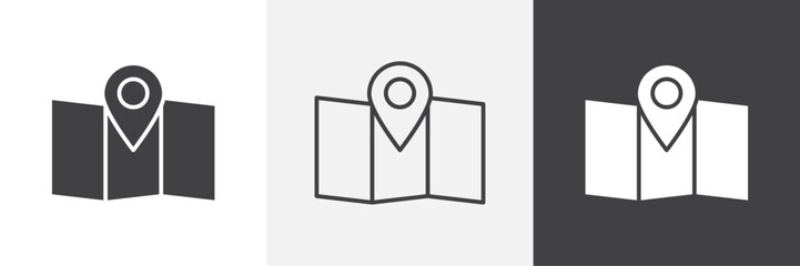 Wall Mural - map icons graphics pack vectors.