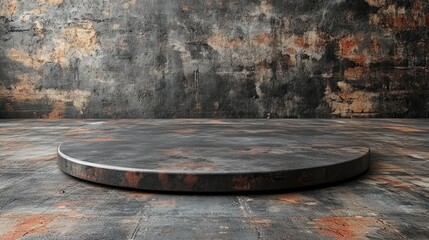 Wall Mural - Industrial round metal platform display