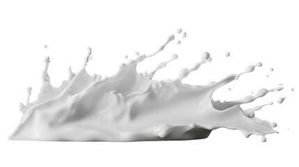 Poster - White milk splashing and making a crown shape on transparent background