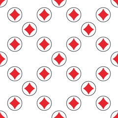 Poster - Circle with Diamonds Playing Card Suit vector solid seamless pattern