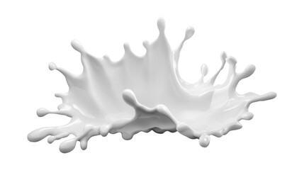 Poster - White milk splashing and making a crown shape on transparent background