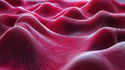 Wall Mural - Striking Rose Quartz Topography, Abstract Surface with Curvy Lines