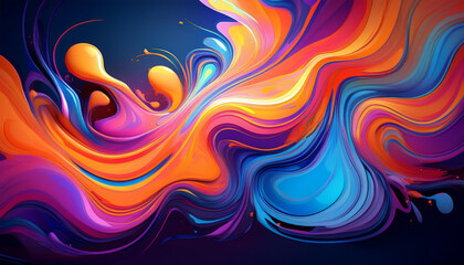 Wall Mural - vibrant liquid gradient style shapes