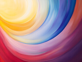 Poster - abstract sunburst: a vibrant, abstract oil painting features a radiant sunburst of warm and cool col