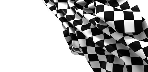 Aufkleber - Black and white checkered abstract background. Race background with space for text. Racing flag