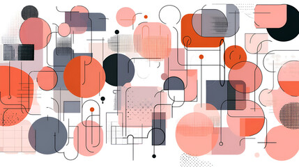 Poster - abstract art - geometric: an abstract artwork, a colorful abstract background with various shapes, t