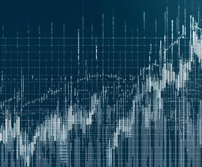 Poster - Upward Trajectory: A minimalist digital rendering of a data visualization chart showing an upward trend, representing growth, success, progress, and potential.