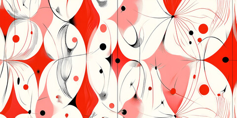 Poster - crimson abstract: an abstract artwork featuring a captivating interplay of crimson, white, and black