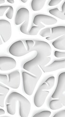 Poster - White background showcases intricate organic patterns that evoke the look of neural connections or biological structures in a clean design