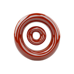 Leinwandbilder - Abstract Red Glossy Rings Circular Design Element 3D Art Card Icon Logo Dark Shiny Clean  , Transparent Background