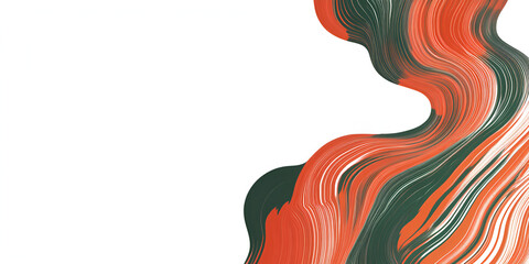 Poster - Abstract Fluid Art: Dynamic interplay of burnt orange and deep teal creates a mesmerizing abstract artwork.  The flowing lines suggest movement and energy.
