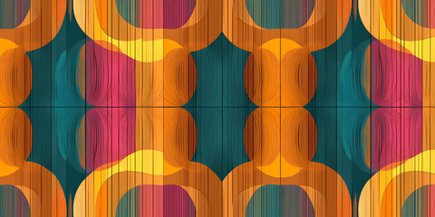 Fototapete - abstract geometric pattern: an intricate and captivating abstract pattern featuring vibrant colors a