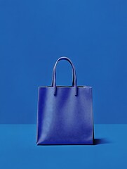 Wall Mural - Minimalist Blue Shopping Bag Icon