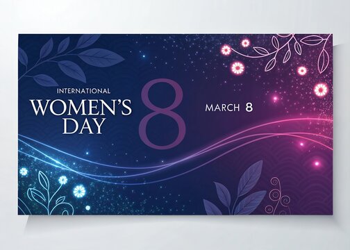 Design poster of 8 March for Women's Day template, advertising, banners, featuring, celebration and flyers,  Rose Background.