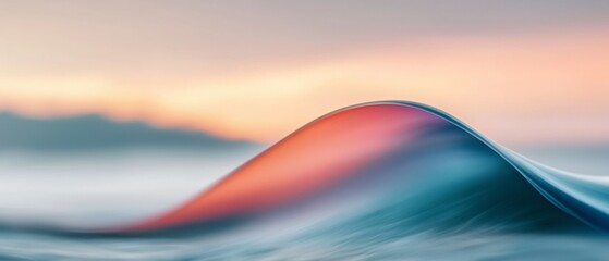 Wall Mural - Serene Ocean Wave at Sunset with Pastel Colors