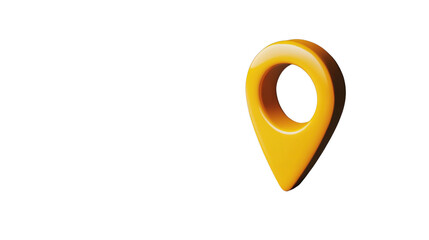 Fototapete - Yellow location pin icon pointing on transparent background