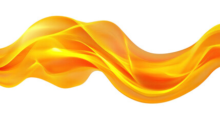 Poster - golden wave flowing on transparent background: abstract design element