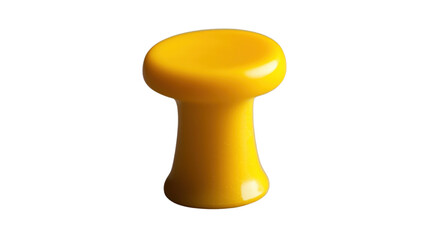 Poster - Yellow push pin on transparent background, office supplies for bulletin board
