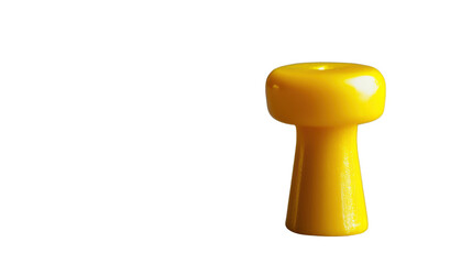 Fototapete - Yellow plastic push pin on transparent background, ready for use