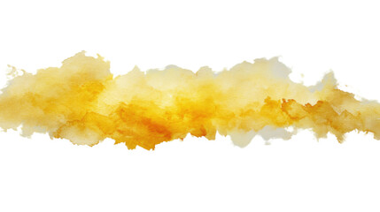 Poster - Yellow watercolor stain creating abstract design on transparent background