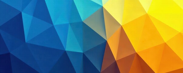 Wall Mural - Abstract blue yellow gradient geometric shapes background, surface, illustration