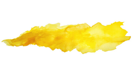 Poster - Yellow watercolor stain splashing on transparent background