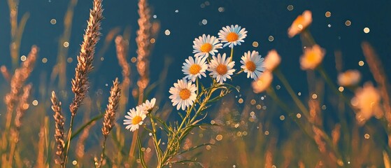 Canvas Print - White Daisies in a Summer Field