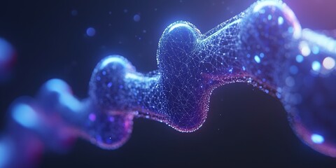 Poster - Visual representation of molecular structure highlighting intricate network in vivid colors at microscopic scale