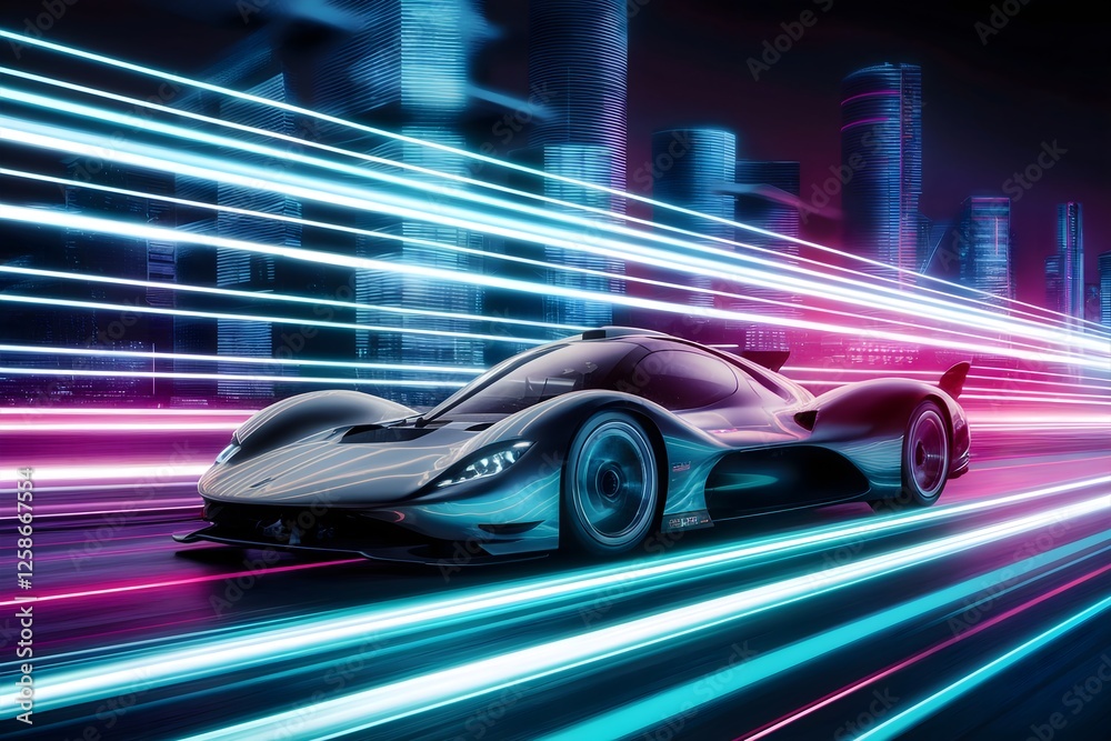 ภาพถ่าย Stock Race car wallpaper. Modern luxury sports car banner ...