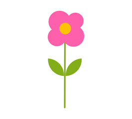 Wall Mural - pink flower cute icon. spring flower plant. vector illustration